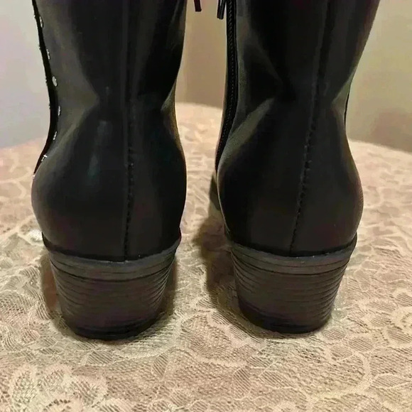 Faux Leather Studded Ankle Boots - Picture 4 of 7